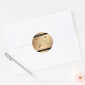 Sticker Rond Mini-moderne en or miel branche bee pot (Enveloppe)