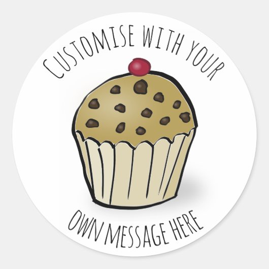 Sticker Rond Mini Muffin Cute Personnalisé (Devant)