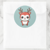 Sticker Rond Mini Noël mignon bébé Rudolph Reindeer (Sac)