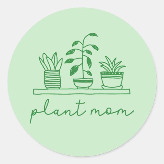 Sticker Rond Mini Plante Maman mignonne Plante (Devant)