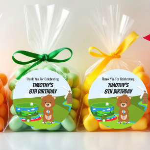 Sticker Rond Mini Putt Putt Birthday Cute Gopher Kids Merci