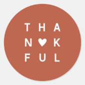 Sticker Rond Mini-Terracotta Cuivre Fête de Thanksgiving (Devant)