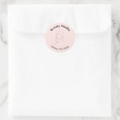Sticker Rond Mini-Visage Logo Coiffure Beauté Maquillage rose (Sac)