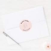 Sticker Rond Mini-Visage Logo Coiffure Beauté Maquillage rose (Enveloppe)