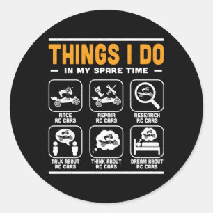 Sticker Rond Mini Voiture Rc Voiture Amateur De Choses Que Je F