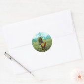 Sticker Rond Miniature cheval Brown Valentine Heart (Enveloppe)