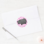 Sticker Rond Miniature Cochon Love (Enveloppe)