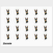 Sticker Rond Miniature de Pinscher (Feuille)
