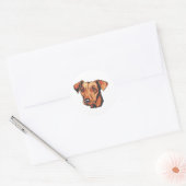 Sticker Rond Miniature de Pinscher (Enveloppe)