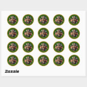 Sticker Rond Miniature Leprechaun St Patrick's Day Merci RS05 (Feuille)