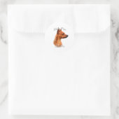 Sticker Rond Miniature Pinscher (rouille) Maman 2 (Sac)