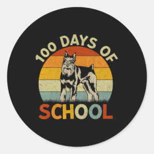 Sticker Rond Miniature Schnauzer Chien Retro Garçons Filles 100
