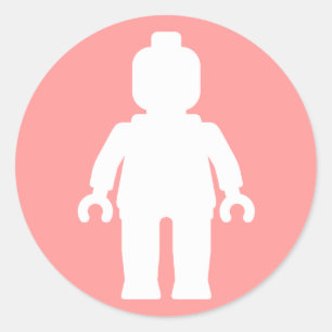 Sticker Rond Minifig [Blanc] par Personnaliser Mon Minifig
