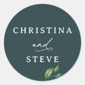 Sticker Rond Minimal and Chic Green Wedding (Devant)