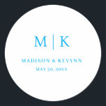Sticker Rond Minimal and Chic | Wedding<br><div class="desc">Minimal and Chic | Black and White Wedding Classic Round StickerThese elegant,  modern wedding or bridal shower napkins feature a simple black and white text design that exudes minimalist style. Add your initials or monogram to make them completely your own.</div>