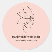 Sticker Rond Minimal, Beauté, Logo, Line Art Blush (Devant)