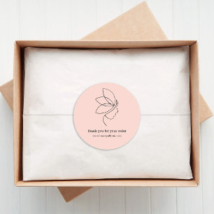 Sticker Rond Minimal, Beauté, Logo, Line Art Blush