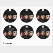 Sticker Rond Minimal Black White Script Lash Photo Logo (Feuille)