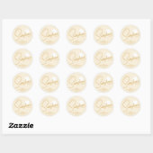 Sticker Rond Minimal Boho Sunshine Baby shower beige Merci (Feuille)