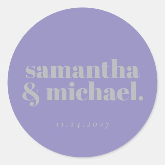 Sticker Rond Minimal Design Lavender Silver typo Welcome (Devant)