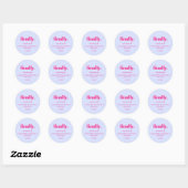 Sticker Rond Minimal Design Lilac Pink Finally Save Date (Feuille)