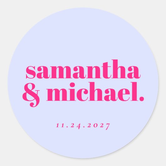 Sticker Rond Minimal Design Lilac Pink typo Welcome (Devant)