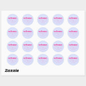 Sticker Rond Minimal Design Lilac Pink  Welcome (Feuille)