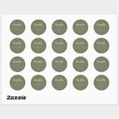 Sticker Rond Minimal Design Sage Gold Script Finally Save Date (Feuille)