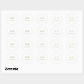 Sticker Rond Minimal et chic | MARIAGE (Feuille)