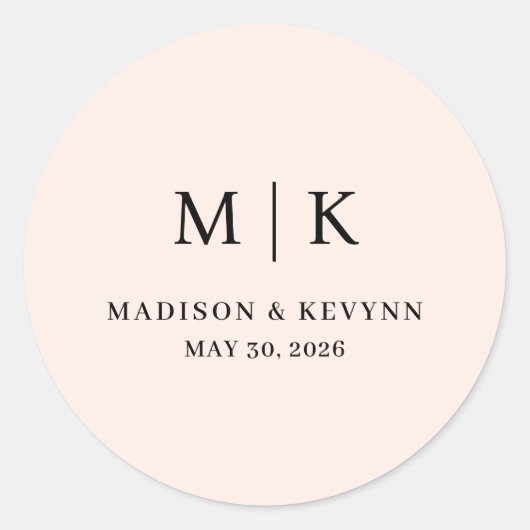 Sticker Rond Minimal et chic | MARIAGE (Devant)