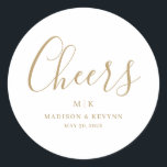 Sticker Rond Minimal et chic | MARIAGE<br><div class="desc">Cette élégante et moderne conception mariage d'or et de texte blanc qui respire le style minimaliste. Ajoutez vos initiales ou votre monogramme pour les rendre complètement vôtres.</div>