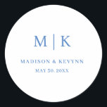 Sticker Rond Minimal et chic | MARIAGE<br><div class="desc">Minimal et chic | Sticker rond Bue Mariage ClassicCes serviettes de douche mariage ou nuptiales élégantes et modernes présentent un design de texte simple en noir et blanc qui dégage un style minimaliste. Ajoutez vos initiales ou votre monogramme pour les rendre complètement vôtres.</div>