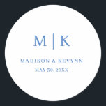 Sticker Rond Minimal et chic | MARIAGE<br><div class="desc">Minimal et chic | Sticker rond Bue Mariage ClassicCes serviettes de douche mariage ou nuptiales élégantes et modernes présentent un design de texte simple en noir et blanc qui dégage un style minimaliste. Ajoutez vos initiales ou votre monogramme pour les rendre complètement vôtres.</div>