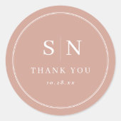 Sticker Rond Minimal et chic | Monogrammes Mariages en terre cu (Devant)