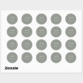 Sticker Rond Minimal et chic | Sage Green Mariage initial (Feuille)