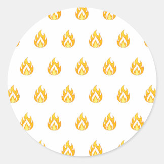 Sticker Rond Minimal Fire Flame Icon Hot Lit Aesthetic Graphic