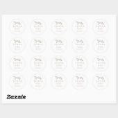 Sticker Rond Minimal Floral White Botanical THANK YOU (Feuille)