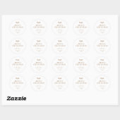Sticker Rond Minimal Greenery Simple Joyeux Noël (Feuille)