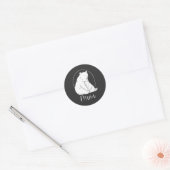 Sticker Rond Minimal Mama Bear Line Art Design (Enveloppe)