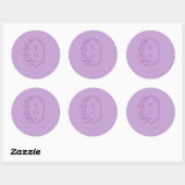 Sticker Rond Minimal moderne | Monogramme Mariage (Feuille)