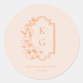 Sticker Rond Minimal moderne | Monogramme Mariage (Devant)