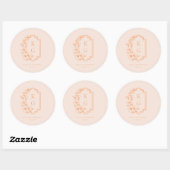 Sticker Rond Minimal moderne | Monogramme Mariage (Feuille)