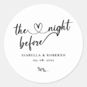 Sticker Rond Minimal Noir et Blanc La Nuit Avant (Devant)