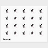 Sticker Rond Minimal Pet Silhouette Dog Walking Classic (Feuille)