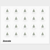 Sticker Rond Minimal Pine Tree Christmas (Feuille)