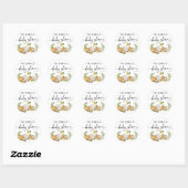 Sticker Rond Minimal Safari Animaux Baby shower Enveloppe Faveu (Feuille)