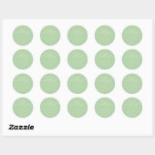Sticker Rond Minimal Script Pistachio & Cream Wedding (Feuille)