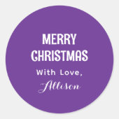 Sticker Rond Minimal Simple Modern Chic Typography Christmas (Devant)