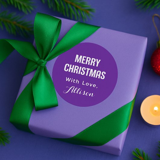 Sticker Rond Minimal Simple Modern Chic Typography Christmas