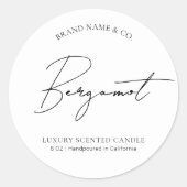 Sticker Rond Minimal Simple Professional Candle Jar Lid Label (Devant)